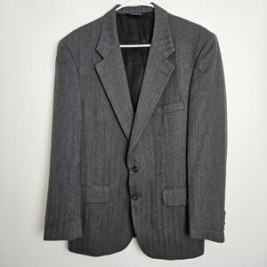 Burberry Mens Sz 42 Gray Wool Blazer Suit Jacket Sport Coat 2B VTG 90s Union USA